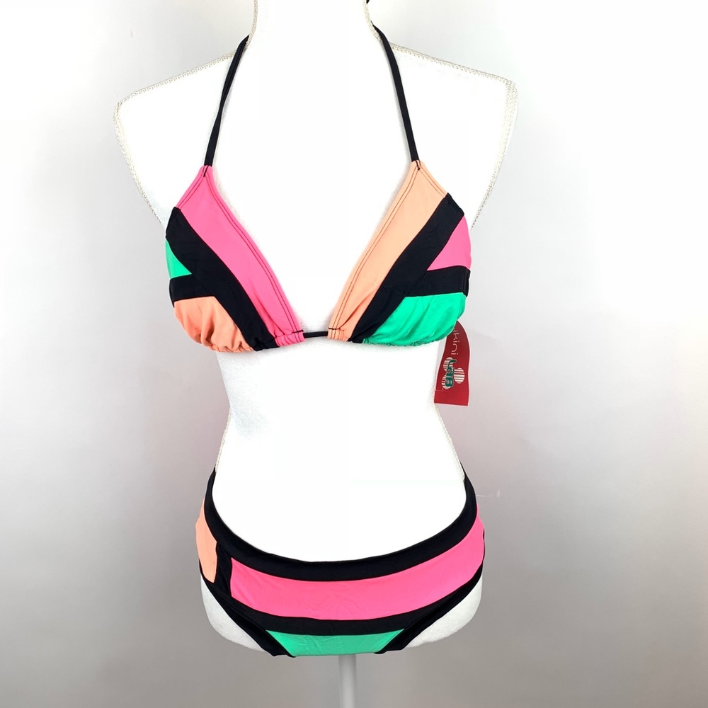 Bikini Lab 2Piece Bikini Large Retro Colorblock